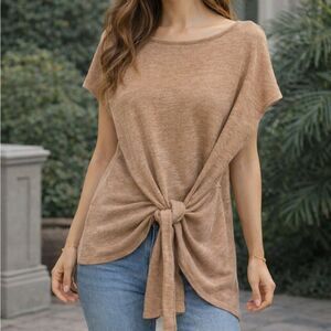 Seven 7 Knit Tie Front Top XL